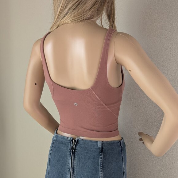Lululemon Tank Top Women's Size 2 Pink Chai Align Crop Athleisure Sporty Yoga - Picture 7 of 11